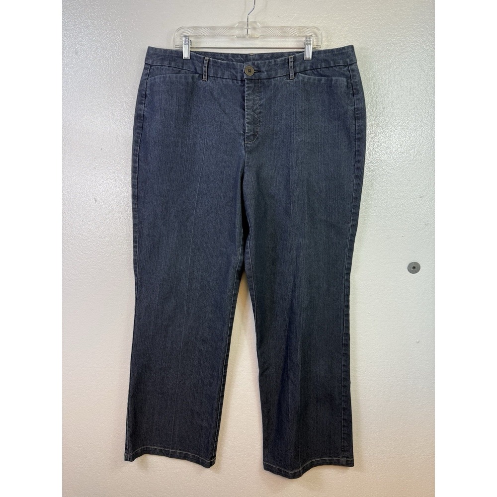 Kim‎ Rogers Jeans Womens Sz 16W Straight Leg Dark Wash Blue Denim Stretch 38/30